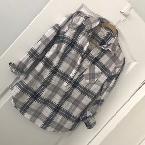 Plaid popover shirt